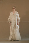 MUTEDANCE V-neck layered dress MD23FW67 PM111